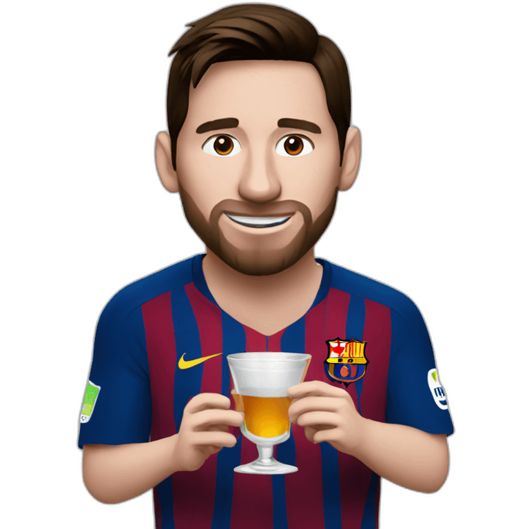 Messi drinking a shot emoji