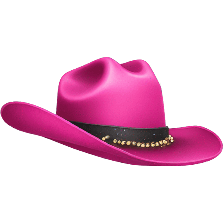 Sparkly pink cowboy hat emoji