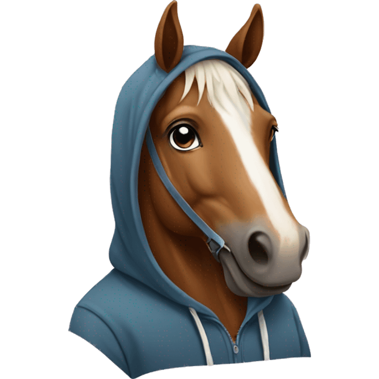 A horse with a hoodie emoji