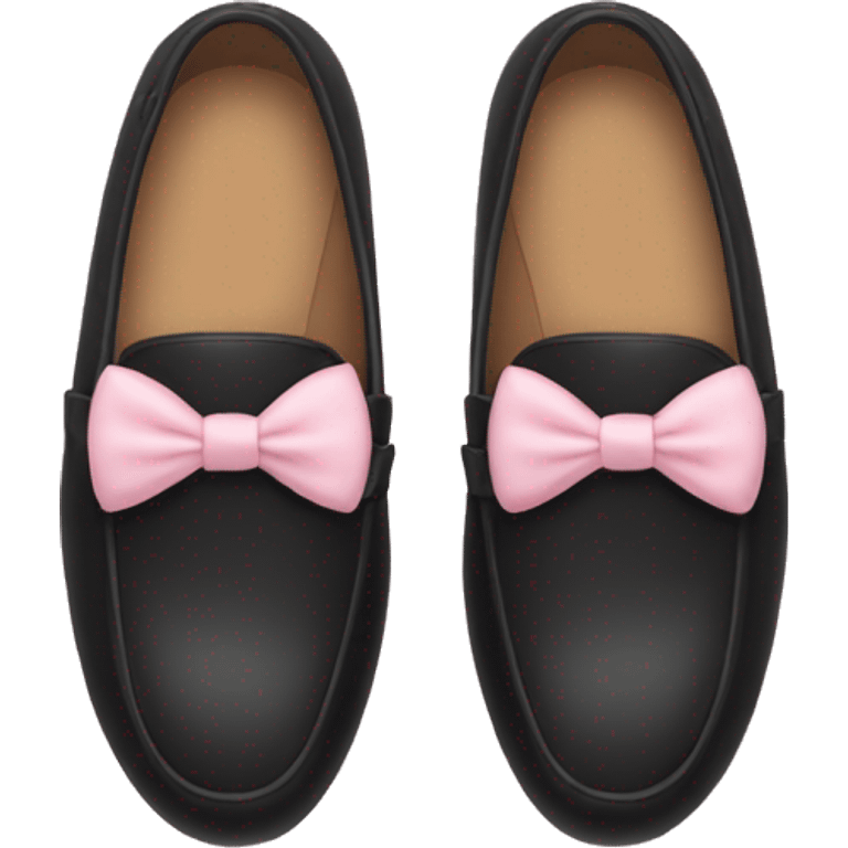 A Black loafers with soft pink bow emoji