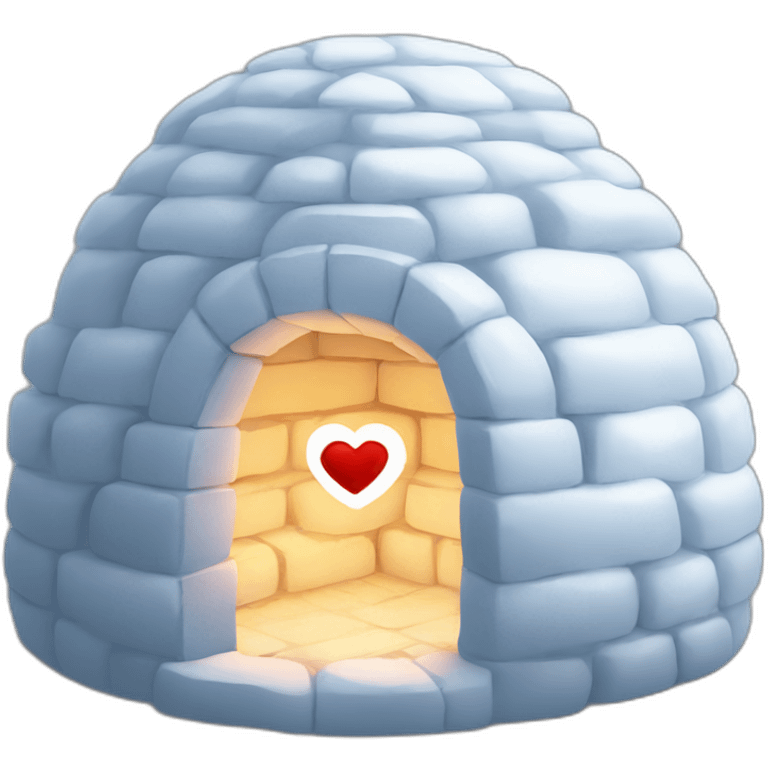 igloo with heart symbol on top of it emoji