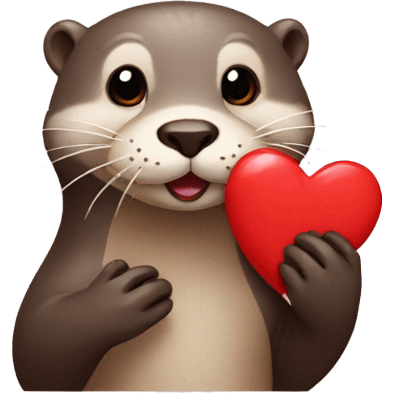 otter making a red heart emoji