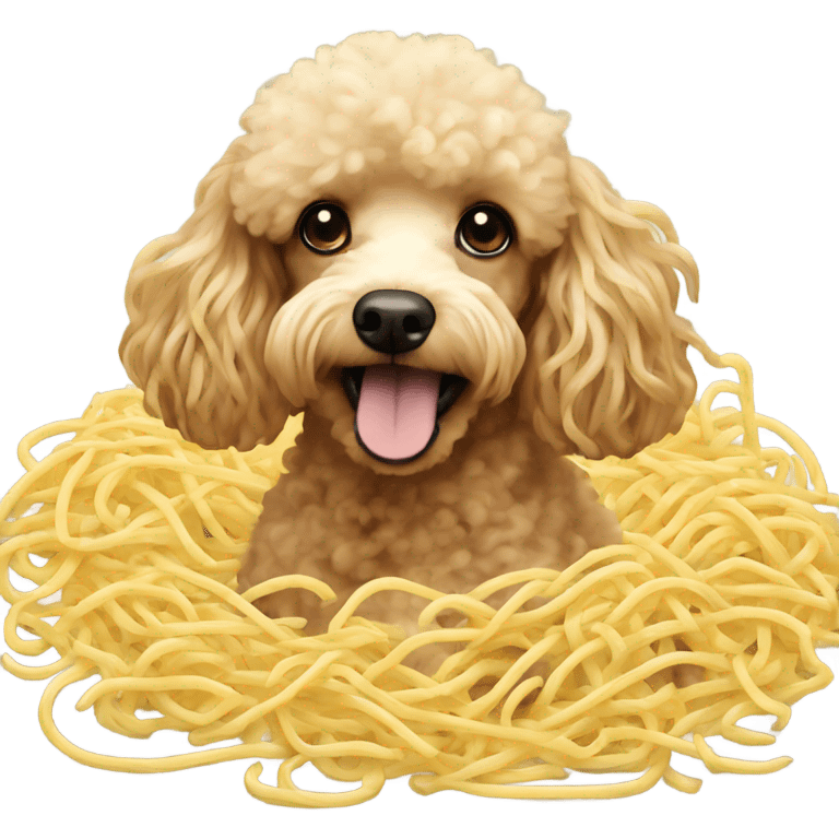 Poodle swimming in noodles emoji