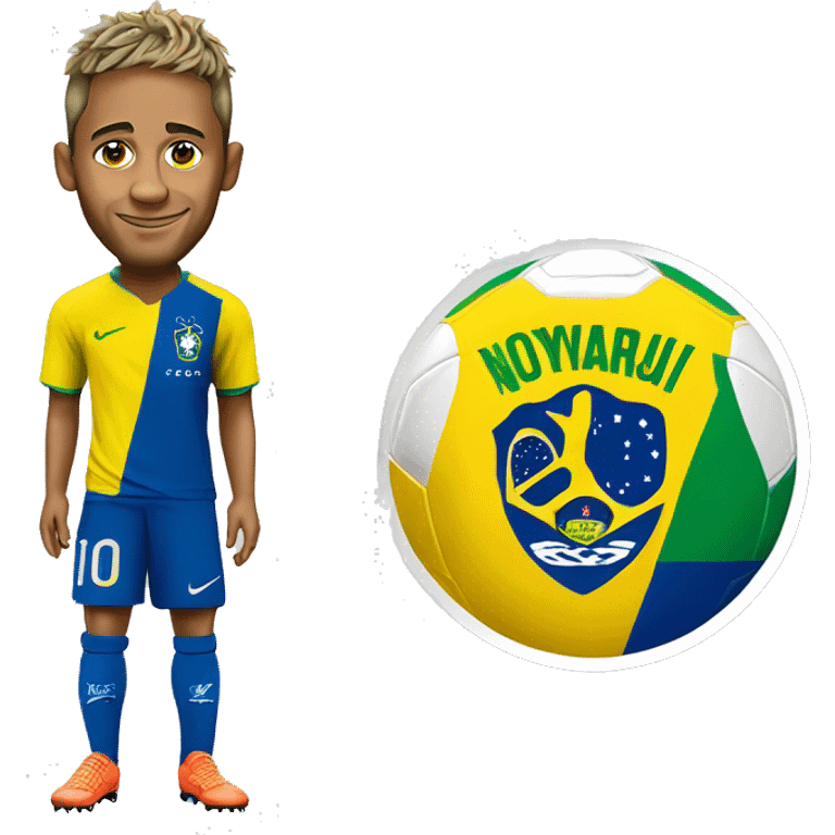 Realistic Emoji from the Soccer Player Neymar Jr. with Brazil Soccer Shirt emoji