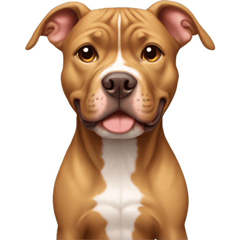 Light brown pitbull with ears cropped and full body emoji