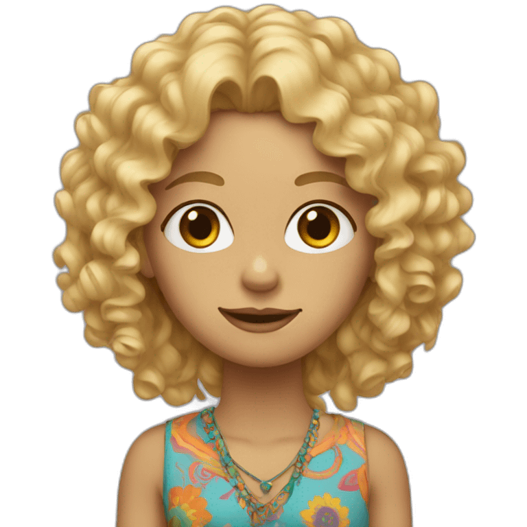 Curly blonde hippie emoji