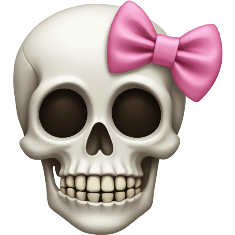 skeleton face with pink bow emoji