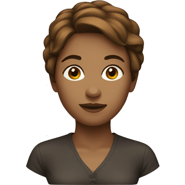 woman with brown short hair emoji