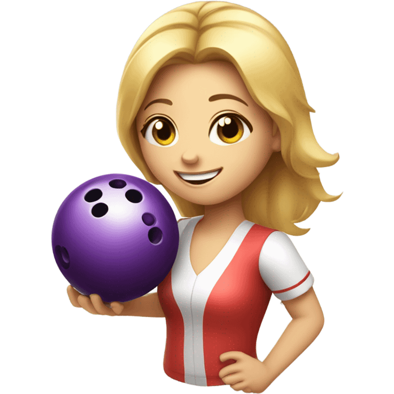 Cute girl bowling emoji