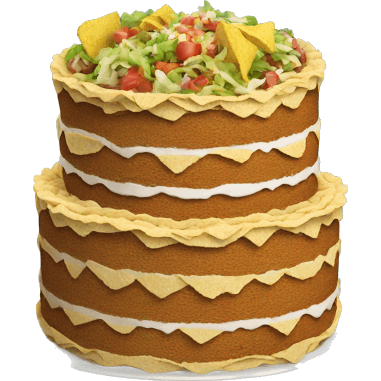 Cake made out of tacos emoji