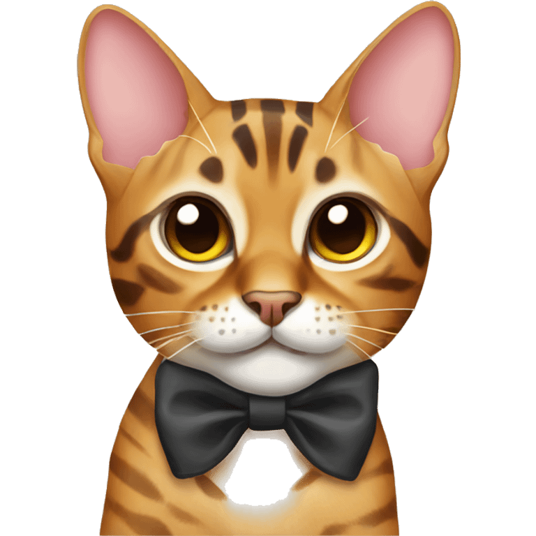 bengal cat wearing a bow emoji