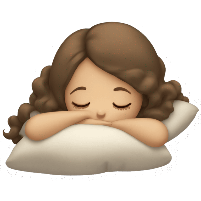 White brown hair girl sleeping  emoji