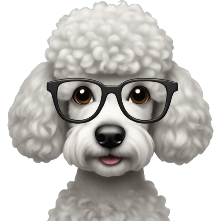 poodle wear glasses emoji