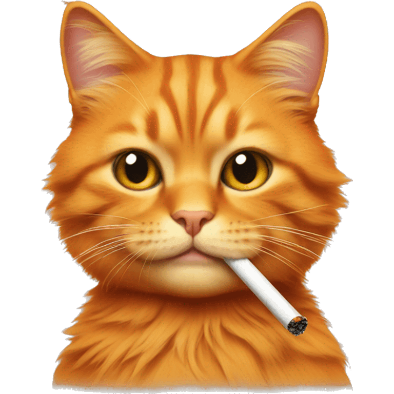 An orange fluffy cat smoking a cigarette  emoji