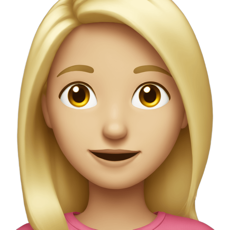 smiling blonde girl portrait emoji