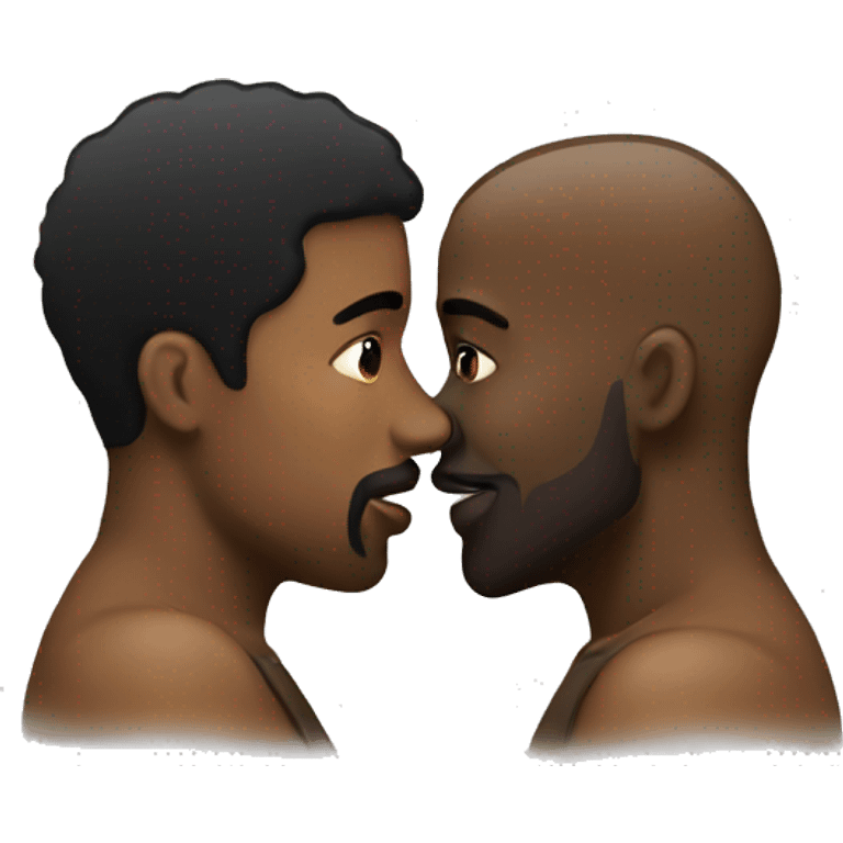 Black man kiss emoji