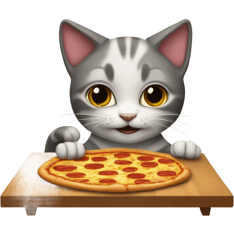 cat eats pizza emoji