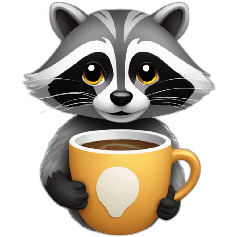 Racoon-drinking-coffee emoji