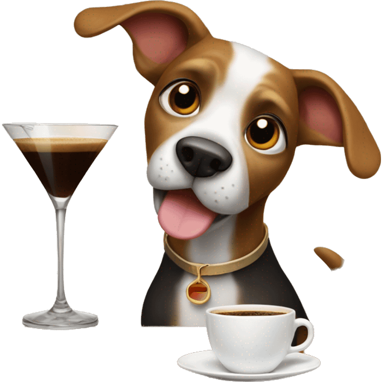 dog drinking expresso martini emoji