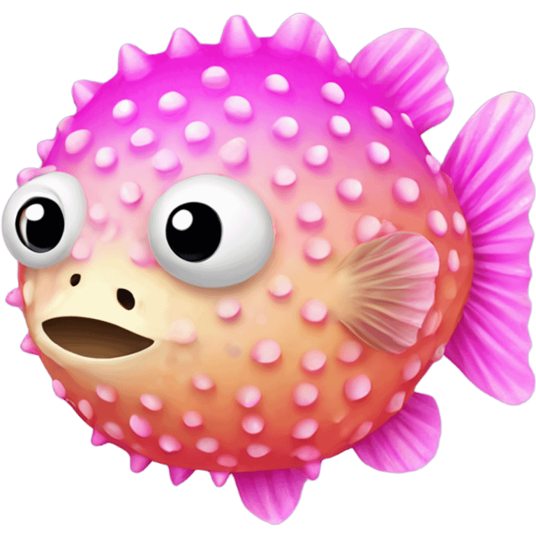 Pink ombre pufferfish with glitter  emoji