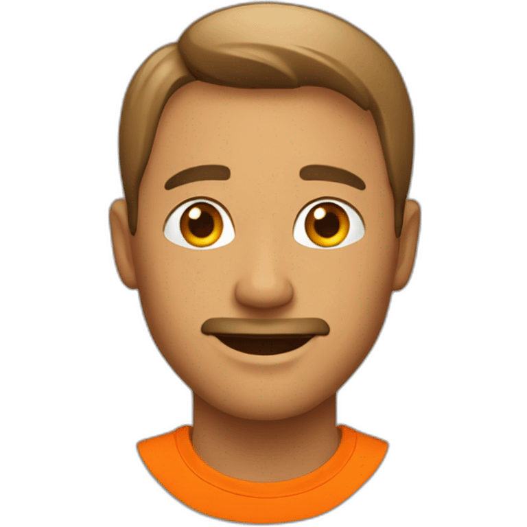 A man with orange shirt emoji