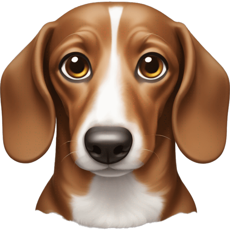 Dachshund marrón con manchas blancas emoji