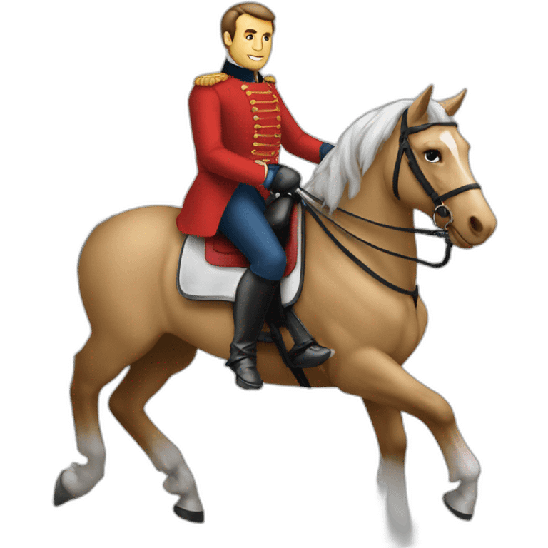 Macron sur un cheval emoji