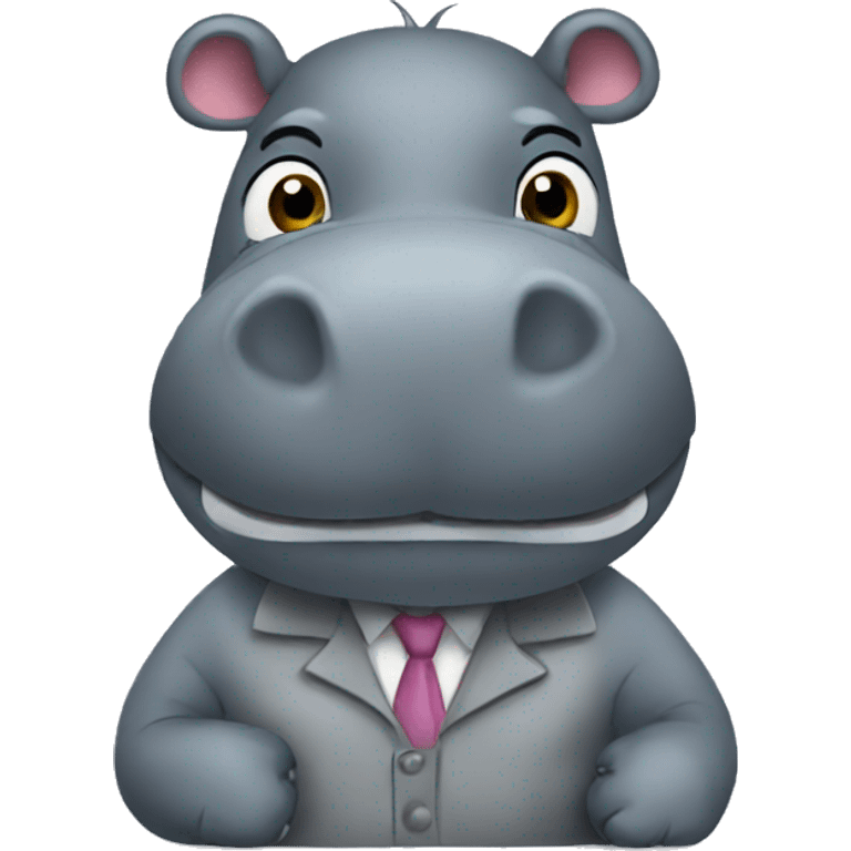 A hippo as a teacher emoji