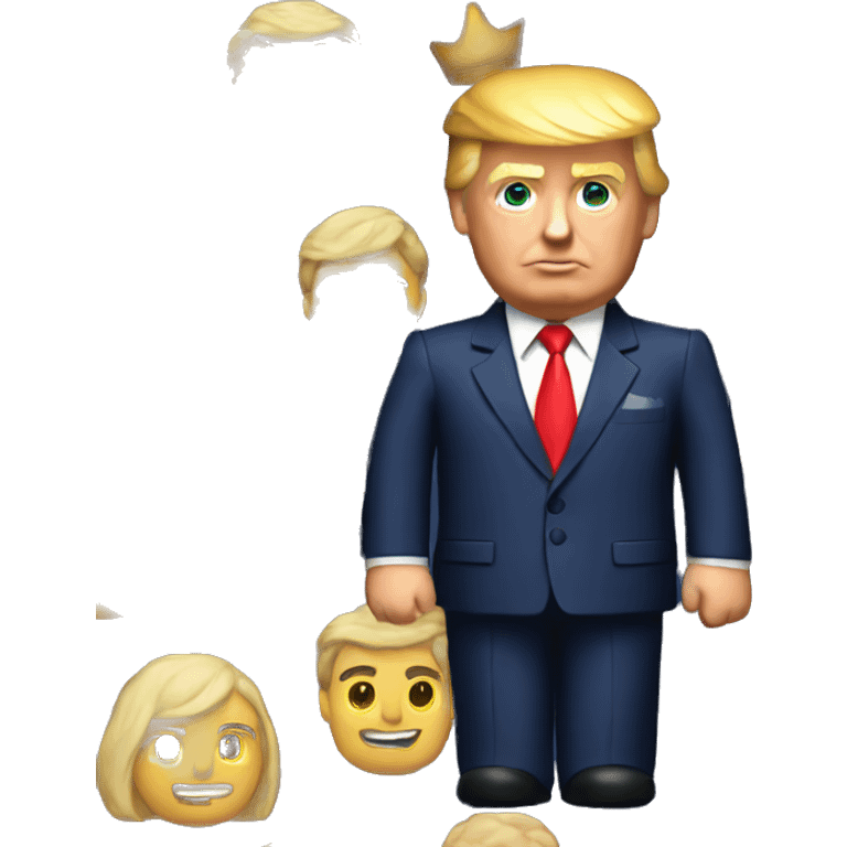 Donald Trump with navy suit and red tie  emoji