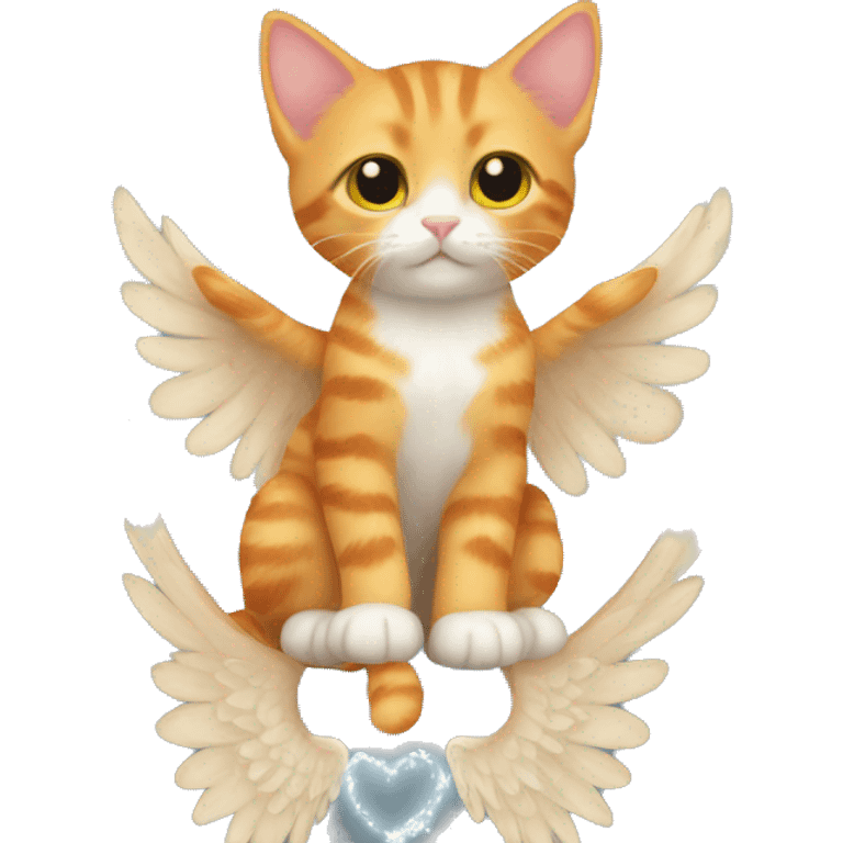 Orange tabby kitten with angel wings  emoji