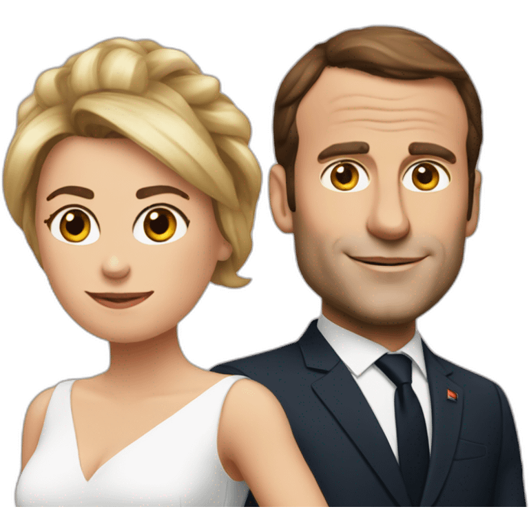 Macron and Brigitte  emoji