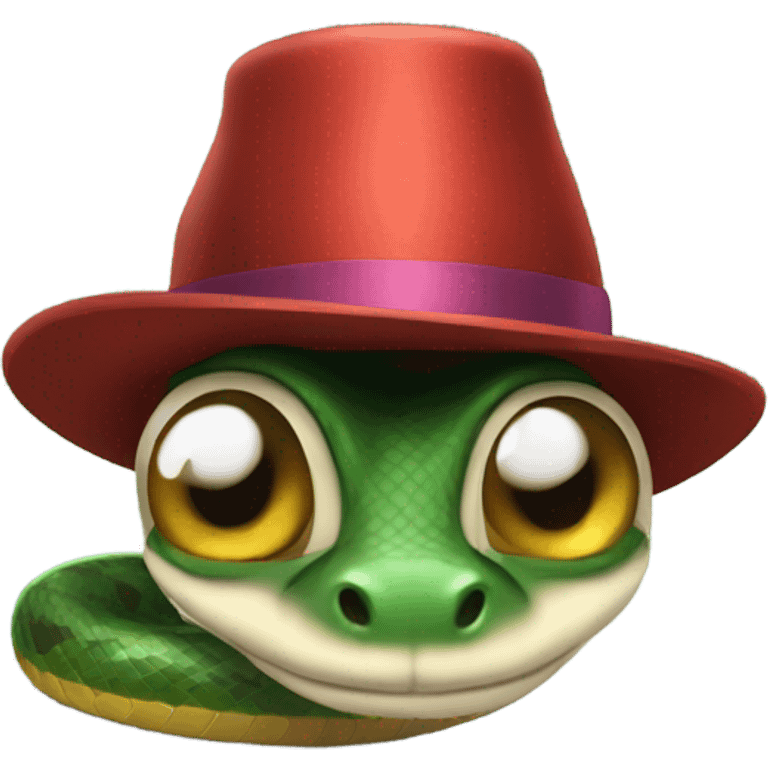 Snake in a New Year's hat emoji