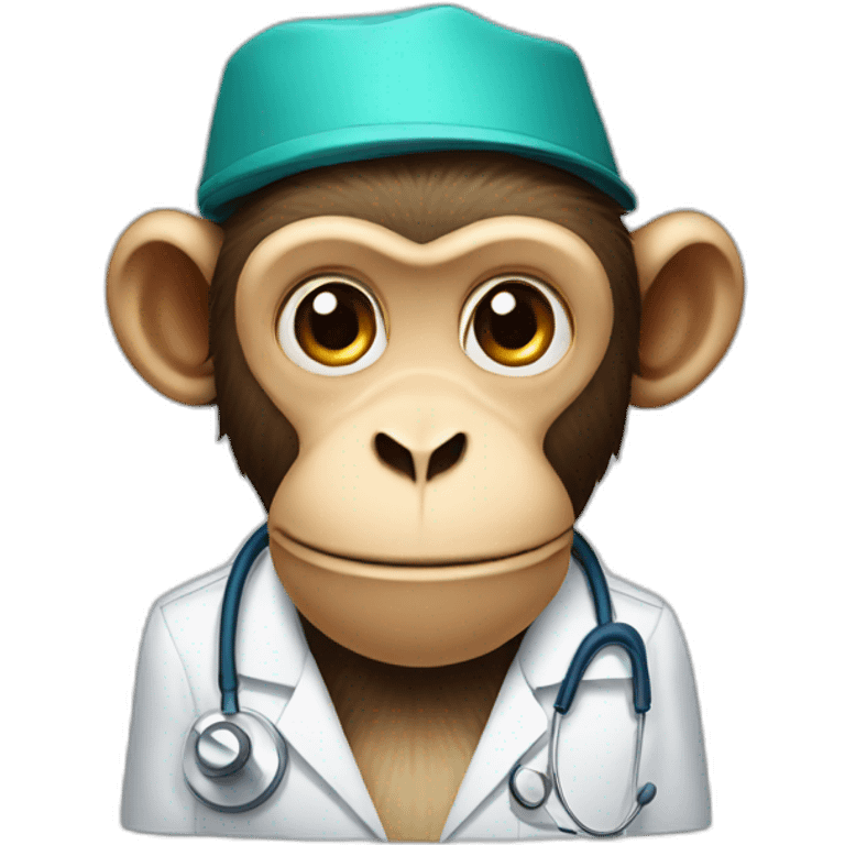 monkey head wearing a medical hat emoji