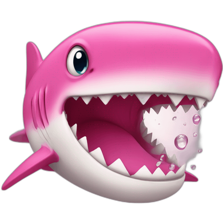 pink shark crying emoji