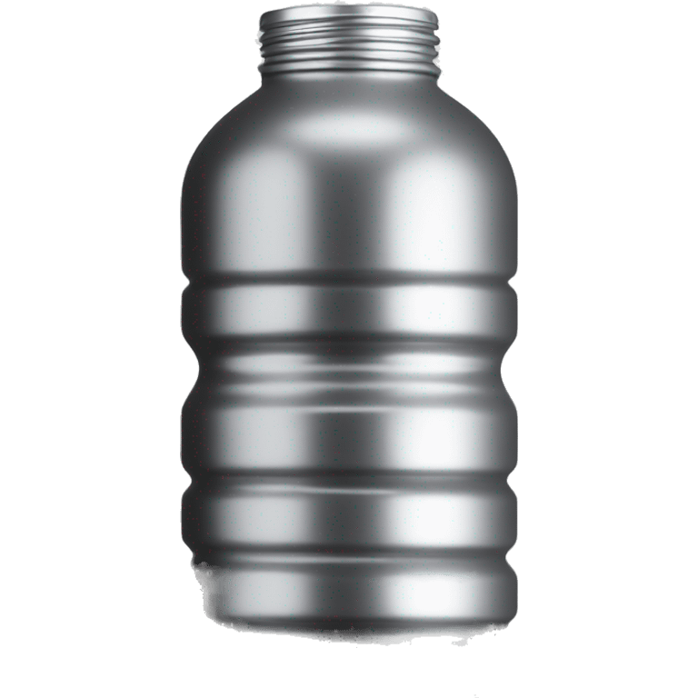 Waterbottle black silver screw top lid emoji