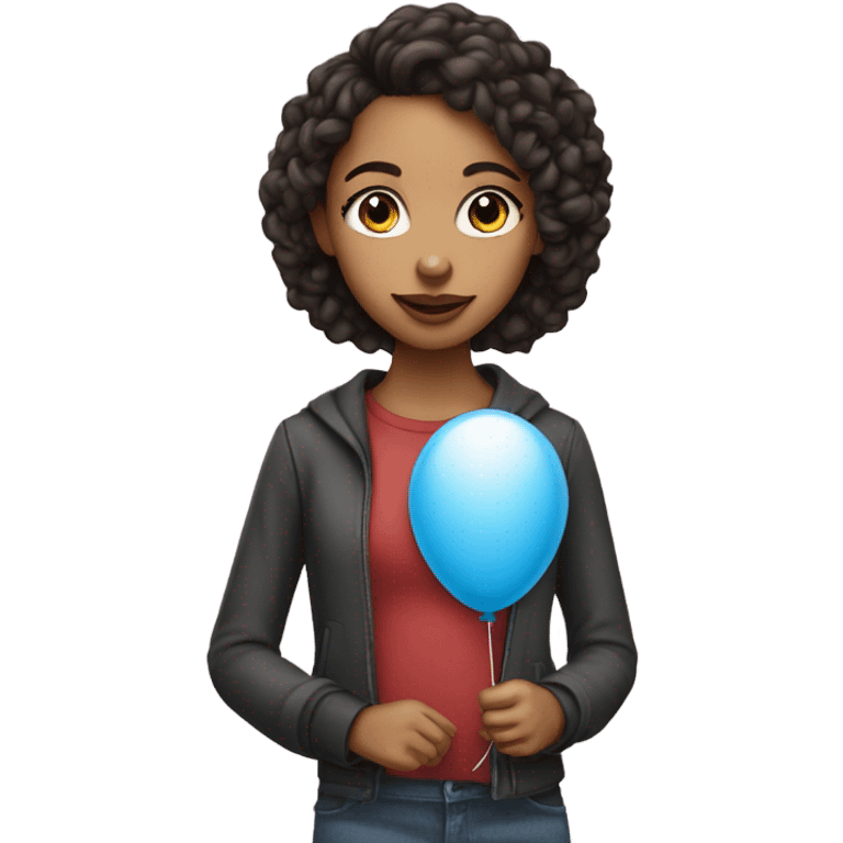 Lightskin girl holding a balloon  emoji