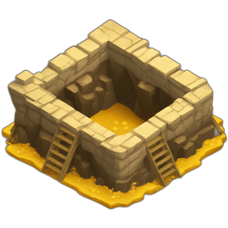 isometric mineshaft gold emoji