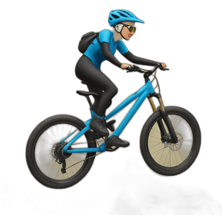 Yellen riding MTB emoji