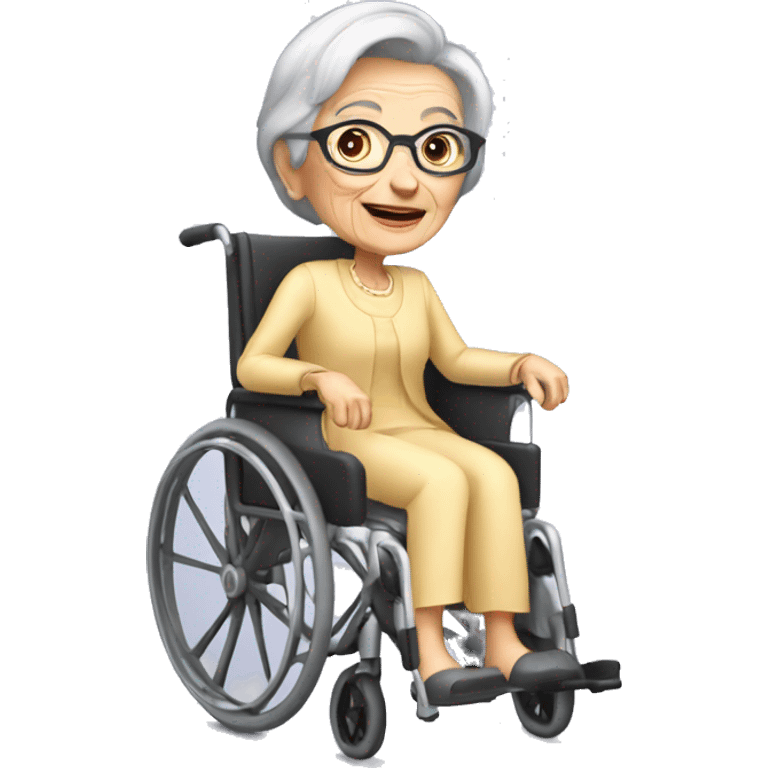 88 year old woman in a wheelchair  emoji