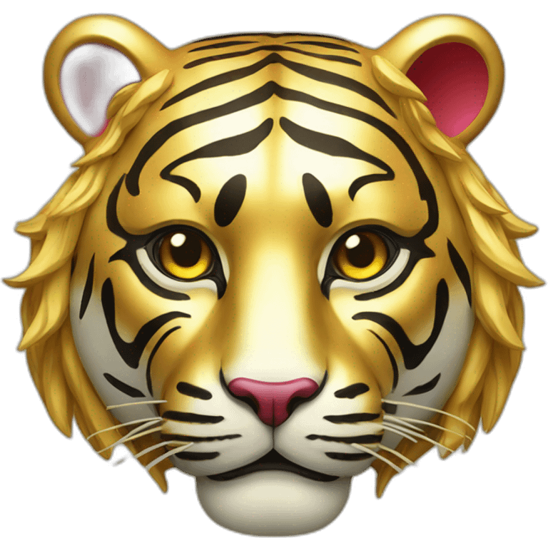 gold rainbow tiger Japanese mask emoji