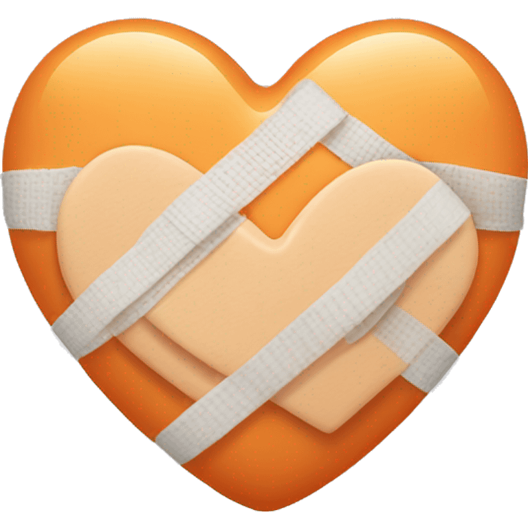 light orange heart with bandages emoji