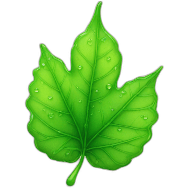 leaf with dew emoji