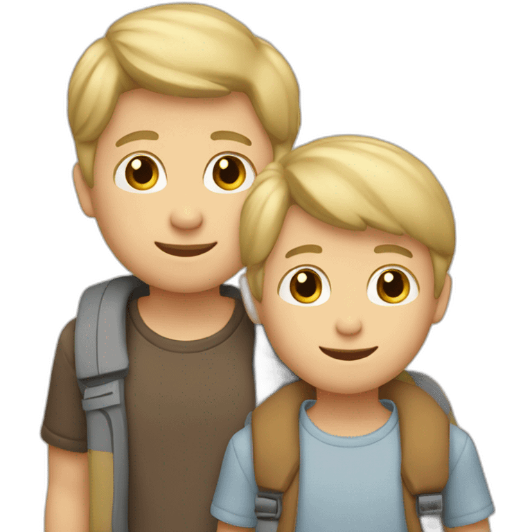 Family 2 fathers blond and brown hair twin boys emoji