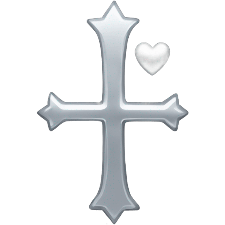 a black tombstone in silver RIP and a silver heart emoji