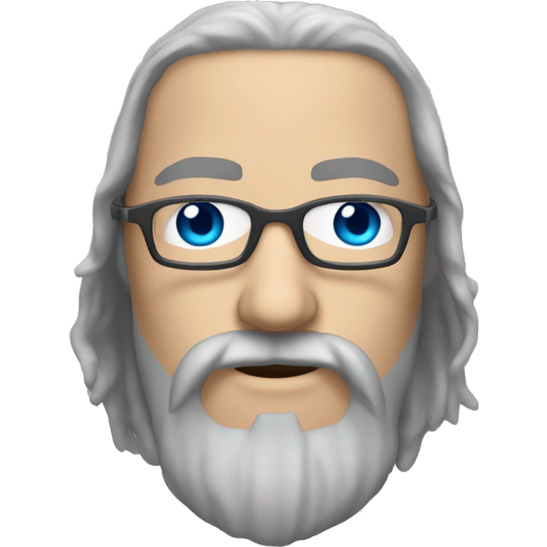 White man grey dreadlocks blue eyes moustache glasses and goatee beard emoji