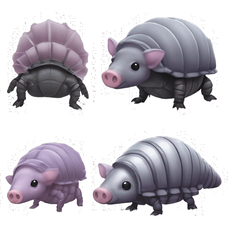 Lavender gray Pig armadillo darth Vader isopod lobster tail fanned tail feathered tail pig armadillo darth Vader face emoji