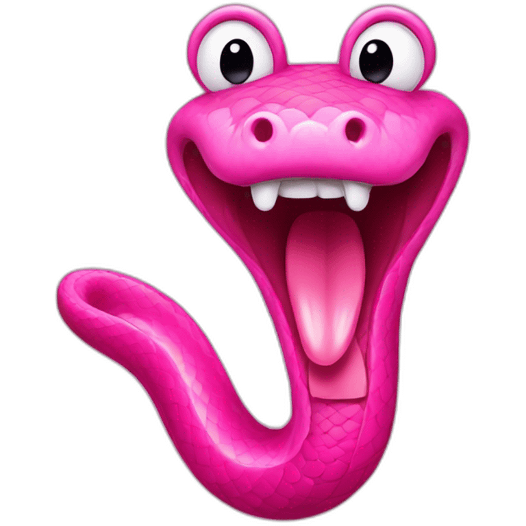 Pink snake pull out tongue emoji