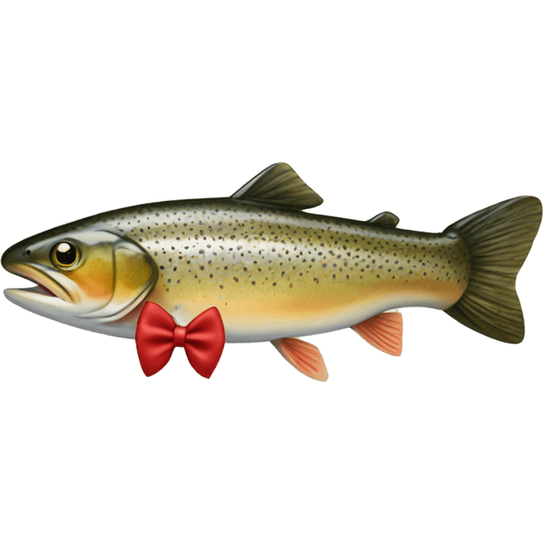 Trout fish with a bow tie  emoji