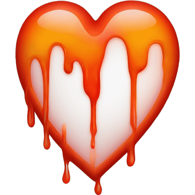 bleeding red heart shape glowing red-orange emoji