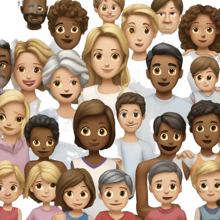 mother with 12 other kids 6 girls 6 boys white family emoji